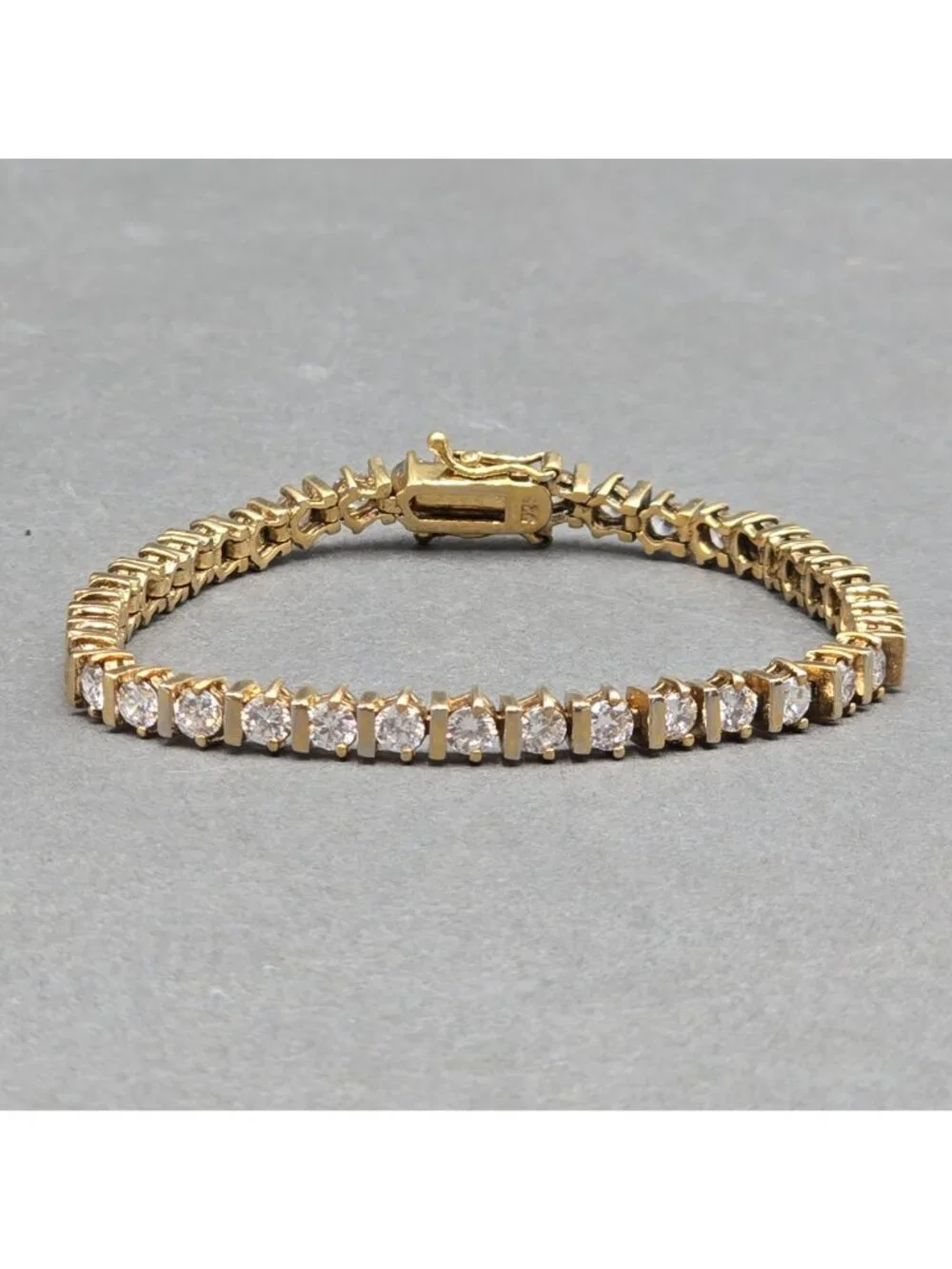 Vermeil Sterling Silver CZ Tennis Bracelet 7" Cubic Zirconia 925 - Picture 6 of 13